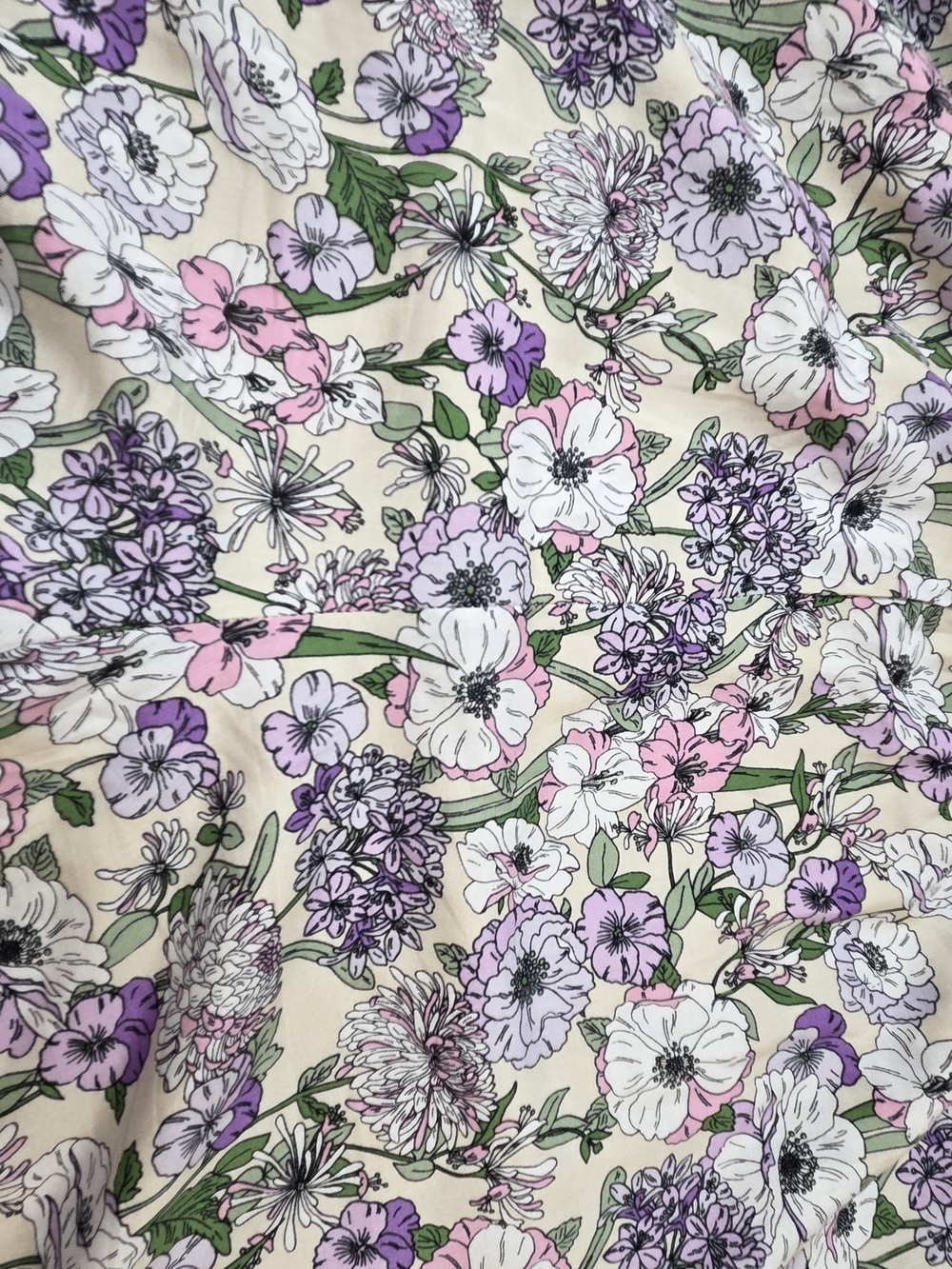 Ivy City Co Lavender & Cream Floral Cropped Wide-Leg Pants - Picture 8 of 11